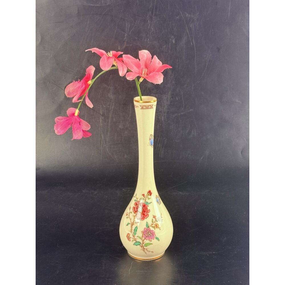 Vintage Gorham Bud Vase Secret Garden Ceramic Porcelain Teardrop